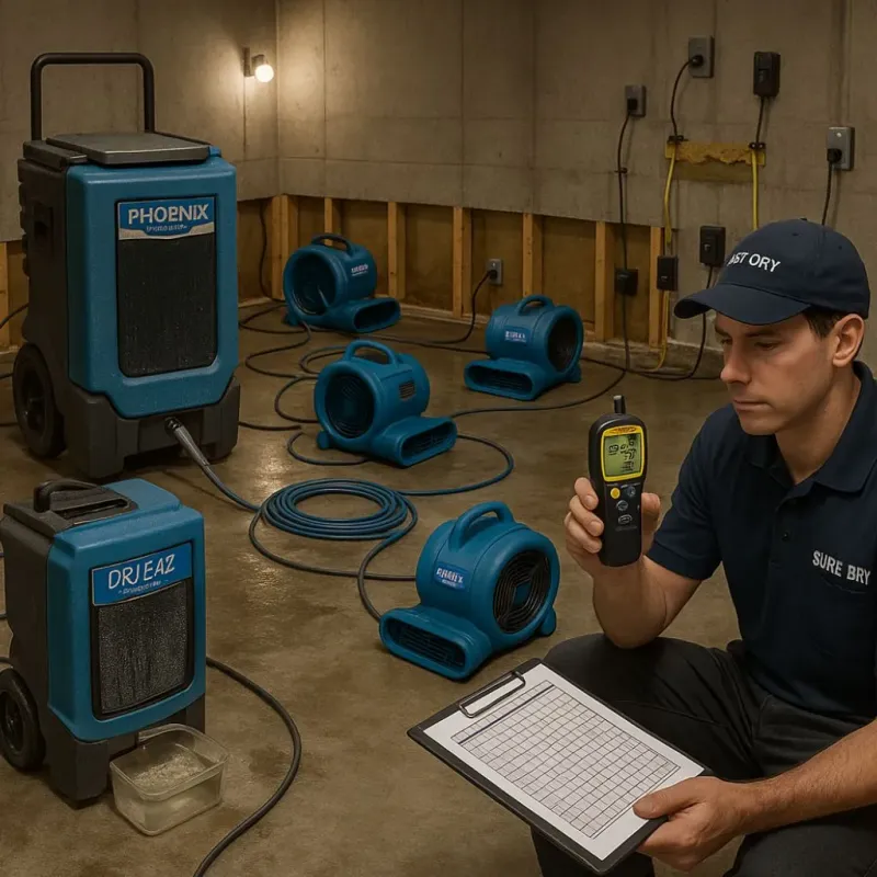 Structural Drying and Dehumidification process in State Line, PA